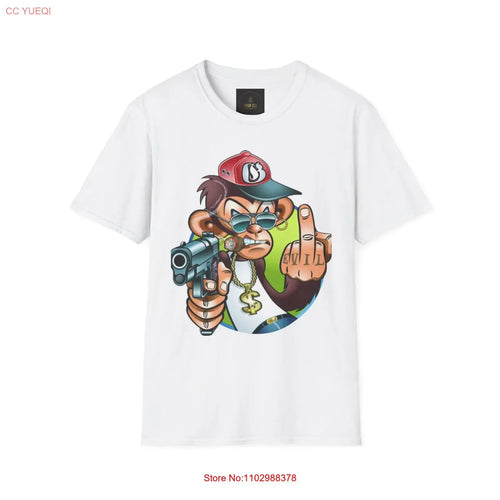 Gangsta Monkey T Shirt Ape Urban Streetwear Top Hip Hop Animal vintage Washed Slightly Unisex graphic Stylish designer clothes